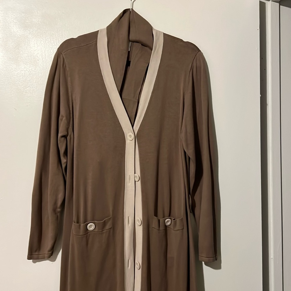 CABI Tan and Cream Tunic